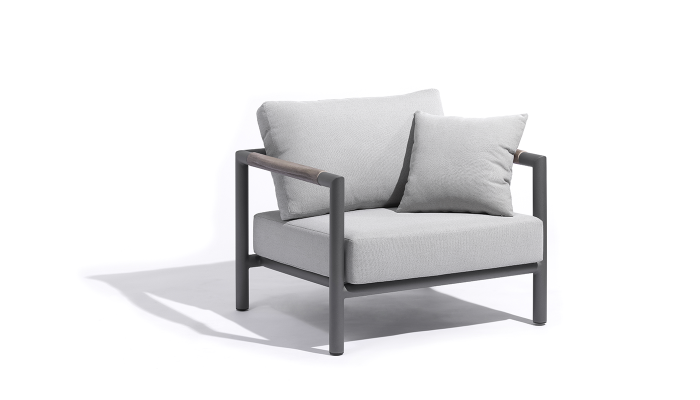 BASTINGAGE - Fauteuil d'extérieur gris LES JARDINS