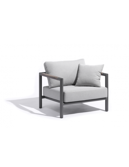 BASTINGAGE - Fauteuil d'extérieur gris LES JARDINS