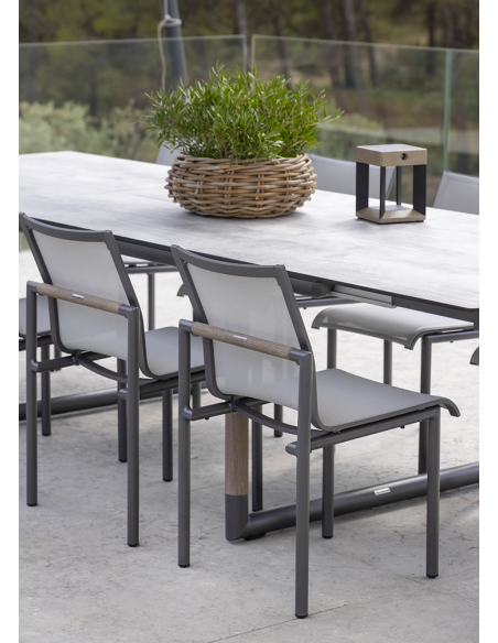 BASTINGAGE - Table de repas d'extérieur extensible gris LES JARDINS