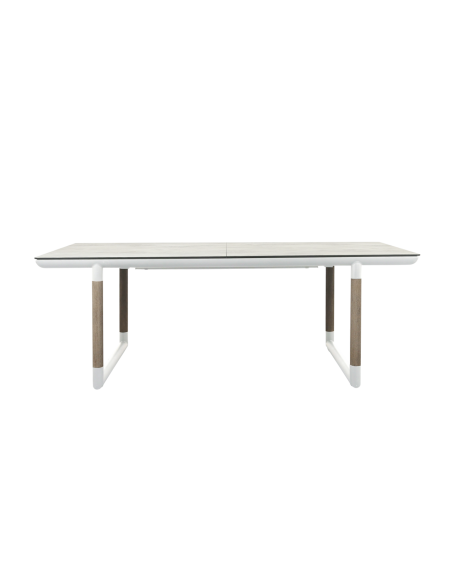 BASTINGAGE - Table de repas d'extérieur extensible blanc LES JARDINS