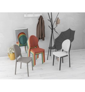 EON - Chaise en polypropylène empilable (lot de 2) en 5... 2