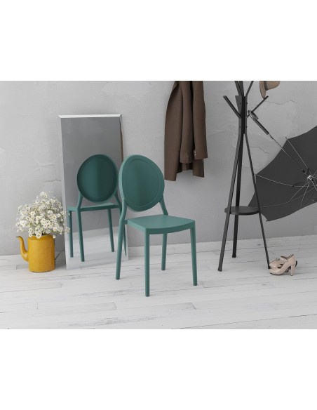 EON - Chaise en polypropylène empilable (lot de 2) en 5 coloris