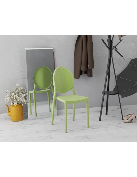 EON - Chaise en polypropylène empilable (lot de 2) en 5 coloris