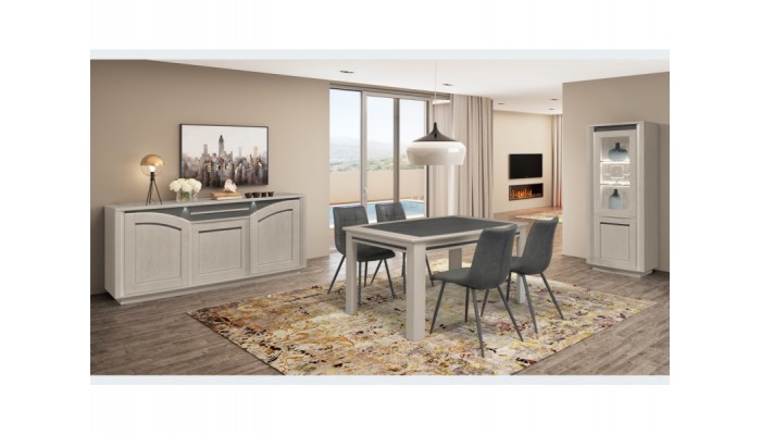 IBIZA - Table tonneau 2 allonges papillon de 45 cm 2 coloris