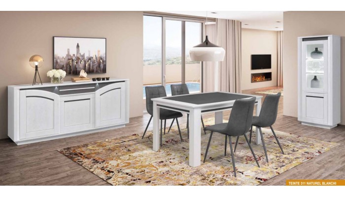 IBIZA - Table tonneau 2 allonges papillon de 45 cm 2 coloris