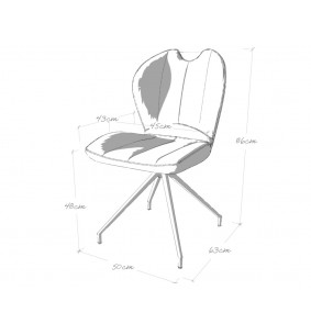 NEW JERSEY - Chaise pivotante rouge grenat 2