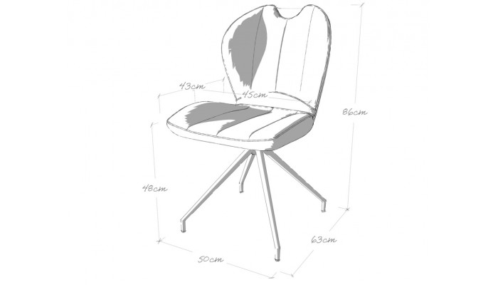 NEW JERSEY - Chaise pivotante rouge grenat