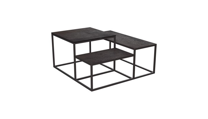 BRASIL - Table basse destructurée plateaux céramique