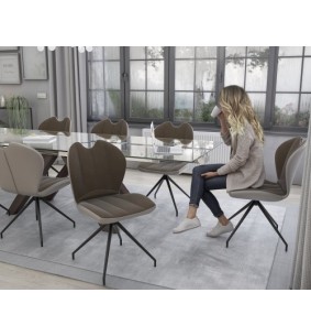 NEW JERSEY - Chaise pivotante taupe