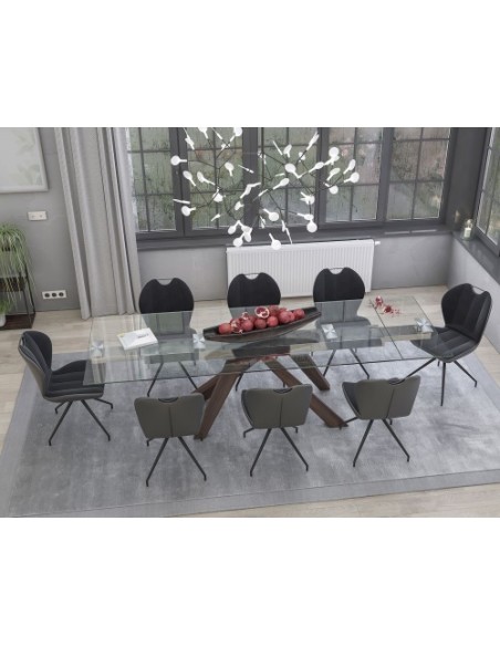 NEW JERSEY - Chaise pivotante anthracite