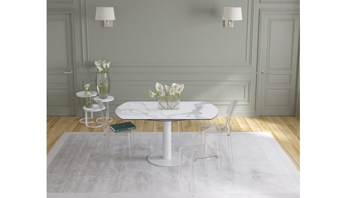 UNA - Table de repas extensible deux allonges...