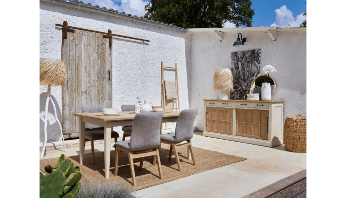 VOYAGE - Chaise tissu Taupe 
