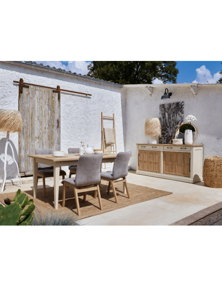 VOYAGE - Chaise tissu Taupe 