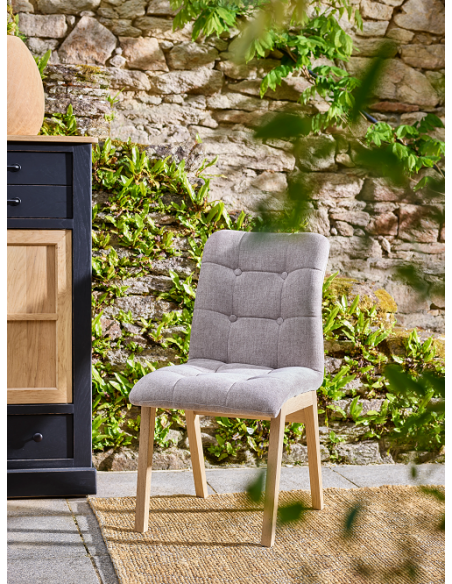 VOYAGE - Chaise tissu Taupe