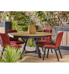 VOYAGE - Chaise tissu brique 2