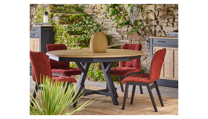 VOYAGE - Chaise tissu brique