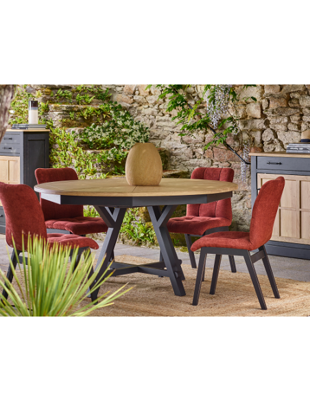 VOYAGE - Chaise tissu brique