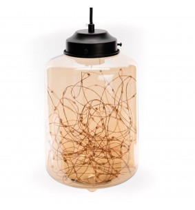 Suspension LED Hauteur 27 cm ambre 2