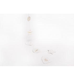 Guirlande en papier blanc doré