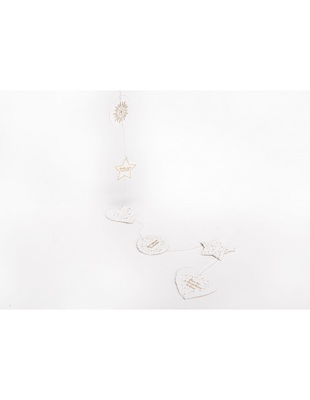Guirlande en papier blanc doré