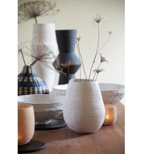 Vase Ø26x31,5 cm GIORGIA céramique crème mat