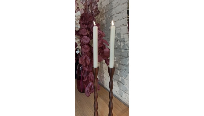 DELUXE - Bougie LED crème D. 2,2 cm hauteur 24 cm