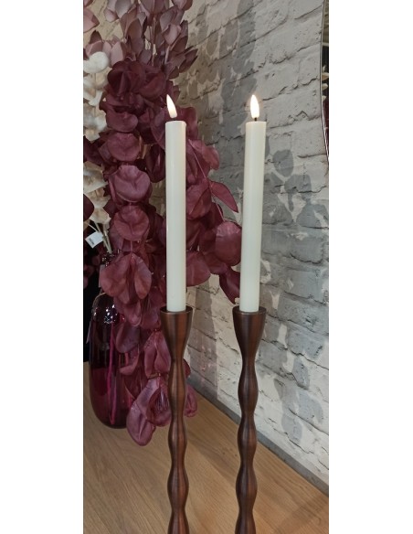 DELUXE - Bougie LED crème D. 2,2 cm hauteur 24 cm