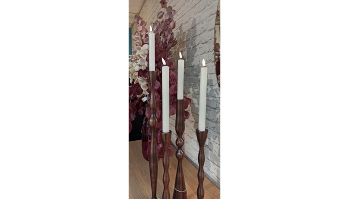 DELUXE - Bougie LED crème D. 2,2 cm hauteur 24 cm