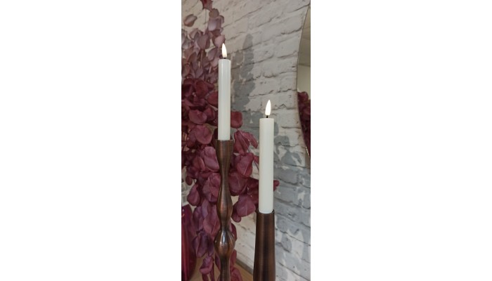 DELUXE - Bougie LED crème D. 2,2 cm hauteur 24 cm