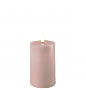 DELUXE - Bougie LED rose D.7,5 cm hauteur 12,5 cm