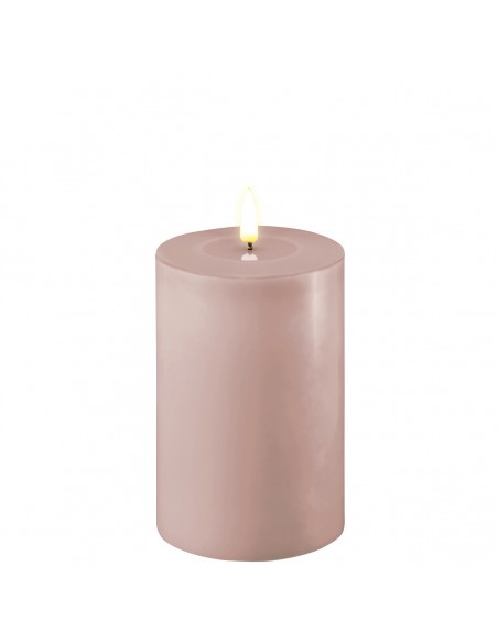 DELUXE - Bougie LED rose D.10 cm hauteur 15 cm