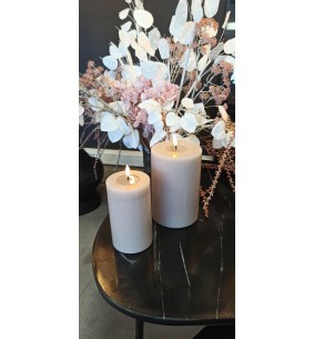 DELUXE - Bougie LED rose D.10 cm hauteur 15 cm 2
