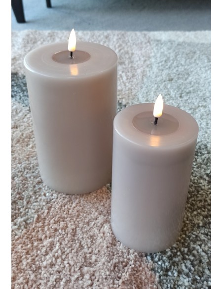 DELUXE - Bougie LED rose D.10 cm hauteur 15 cm