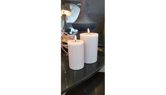 DELUXE - Bougie LED rose D.10 cm hauteur 15 cm