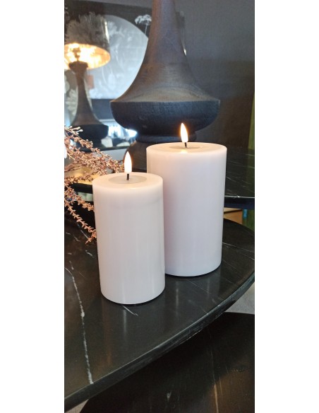 DELUXE - Bougie LED rose D.10 cm hauteur 15 cm