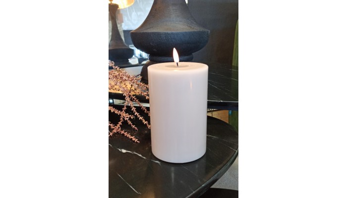 DELUXE - Bougie LED rose D.10 cm hauteur 15 cm