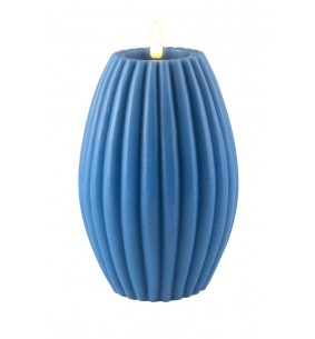 DELUXE - Bougie LED oeuf bleu D.10 cm hauteur 15 cm