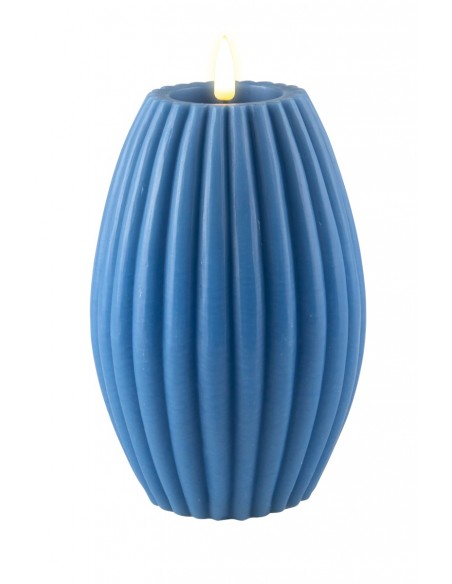 DELUXE - Bougie LED oeuf bleu D.10 cm hauteur 15 cm
