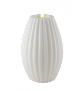 DELUXE - Bougie LED oeuf blanc D.10 cm hauteur 15 cm