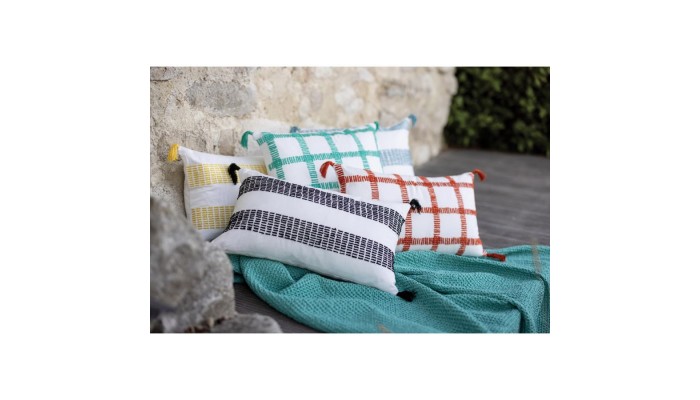 DIANA - Coussin rayures mimosa 45 X 45