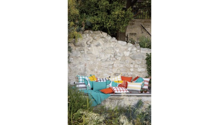 DIANA - Coussin rayures mimosa 45 X 45