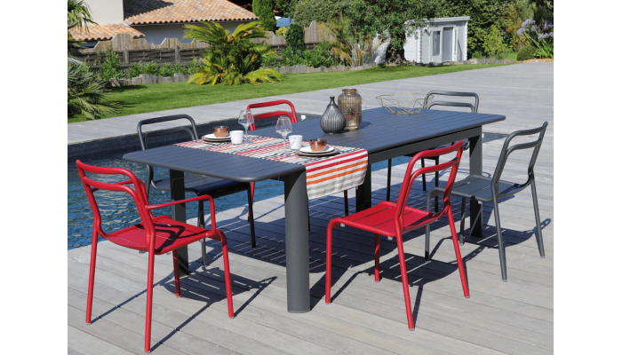EOS - Chaise empilable rouge X2