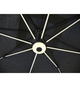 ELIOS - Parasol déporté 3 x 3 m LED gris 2
