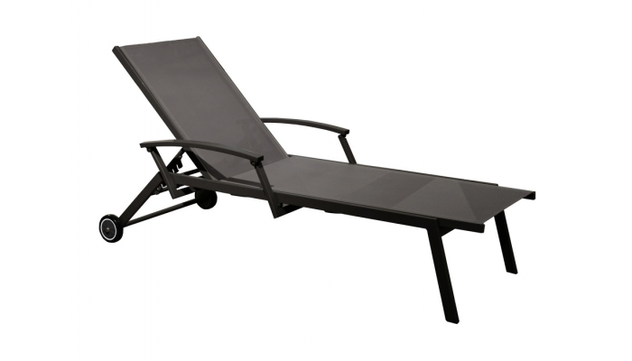 Transat avec accoudoirs gris (lot de 2)