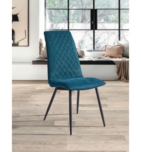 JADE - Chaise tissu turquoise 2