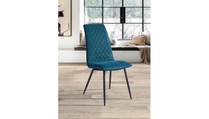 JADE - Chaise tissu turquoise