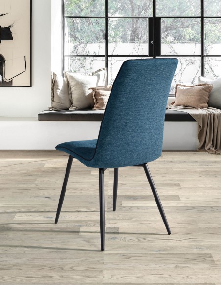 JADE - Chaise tissu turquoise