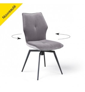 PALOMA - Chaise pivotante gris souris