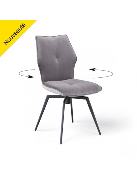 PALOMA - Chaise pivotante gris souris