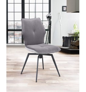 PALOMA - Chaise pivotante gris souris 2